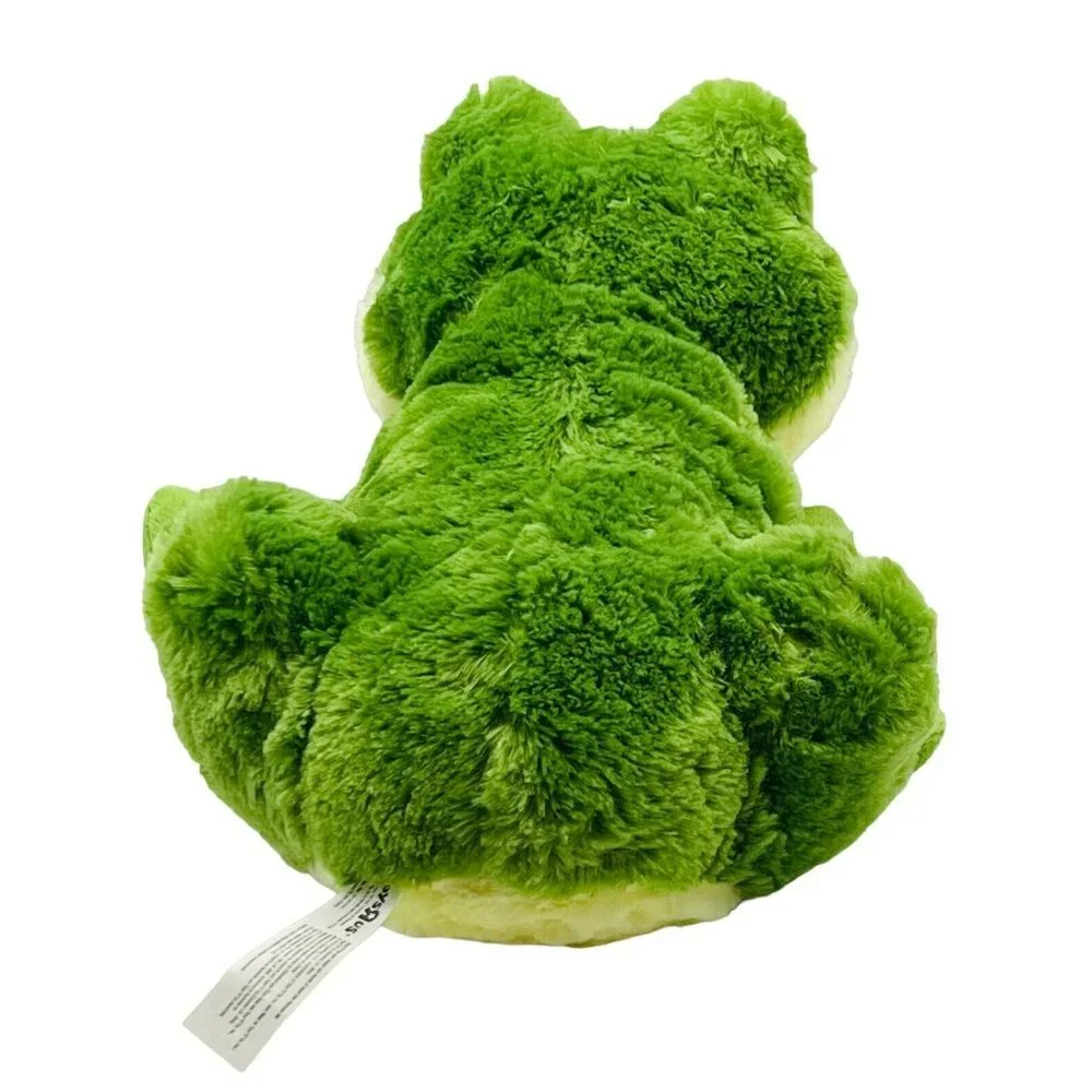 Toys R Us Frog Plush‎ Green Sitting Up 10 inch Stuffed Animal Yellow Belly